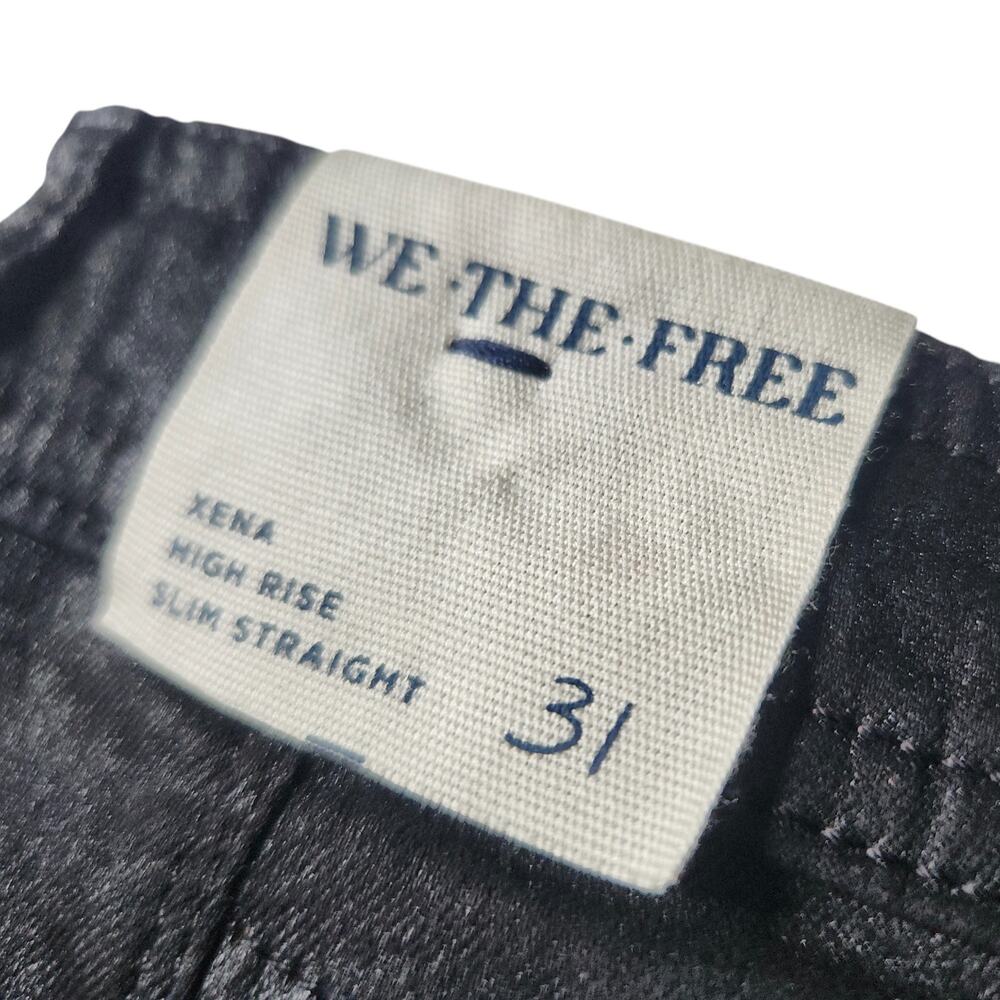 Free People Black Coated Straight-Leg Jeans - Picture 7 of 7